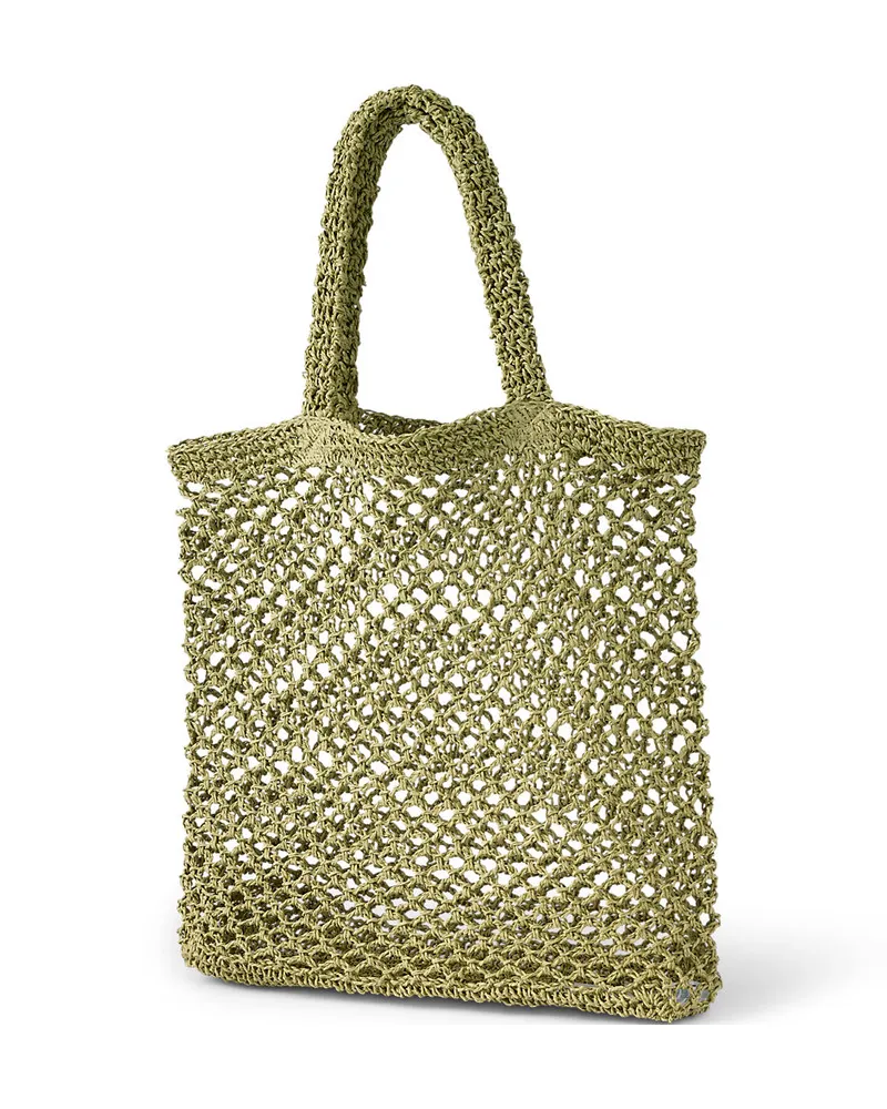 Lands' End Offene Papierstroh-Tasche, Damen, Größe:null regular, Grün, Paper, by Grün
