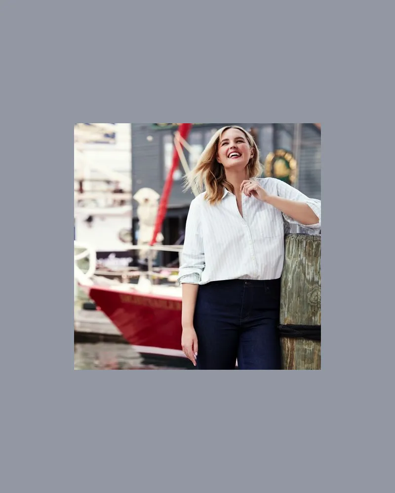 Lands' End Langarm Oxford-Hemdbluse, Damen, Größe regular, Grün, Baumwolle, by Grün