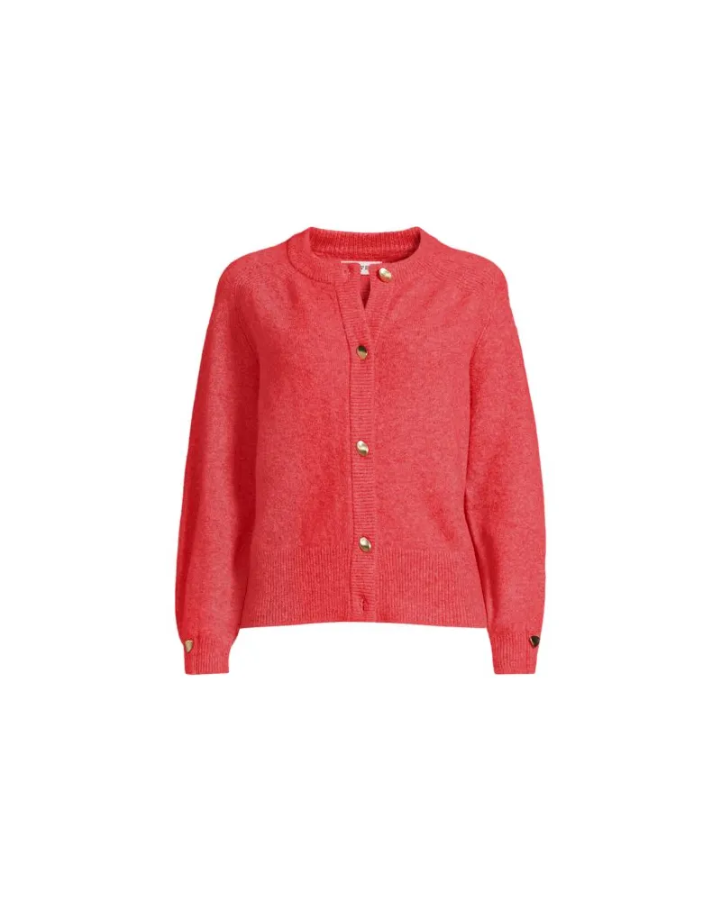 Lands' End Wool Touch Cardigan mit Rundausschnitt, Damen, Größe:44-46 regular, Pink, by Pink