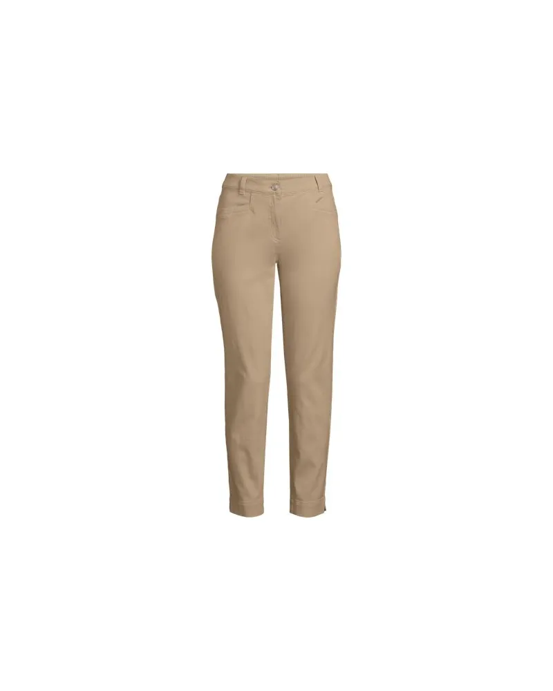 Lands' End Slim Fit 7/8-Chinos Mid Waist, Damen, Größe regular, Braun, Baumwolle/Lyocell (Viskose)/Baumwoll-Mischung, by Braun