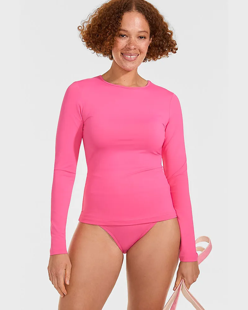 Lands' End Badeshirt, Damen, Größe regular, Pink, Nylon-Mischung, by Pink