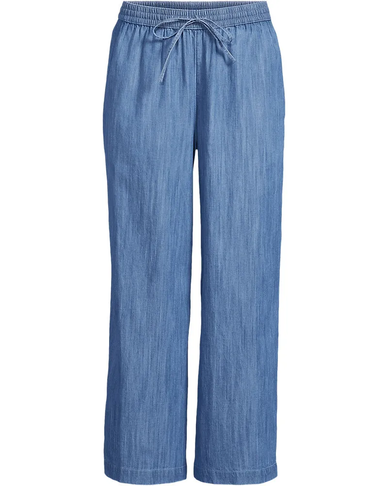 Lands' End 7/8-Schlupfhose aus Lyocell-Mix, Damen, Größe plus, Blau, Baumwolle/Lyocell (Viskose), by Blau