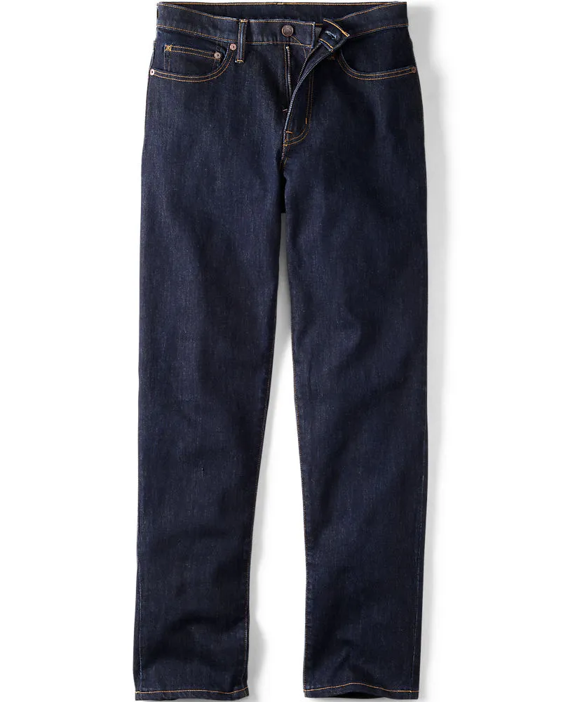 Lands' End Classic Fit Denim-Jeans mit Stretch, Herren, Größe regular, Blau, Baumwoll-Mischung, by Blau