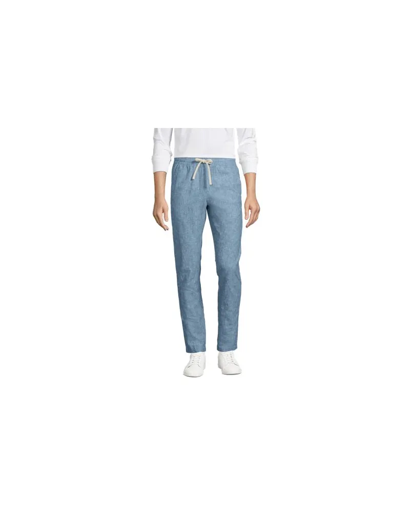 Lands' End Schlupfbund-Chino, Herren, Größe regular, Blau, Baumwolle/Leinen, by Blau