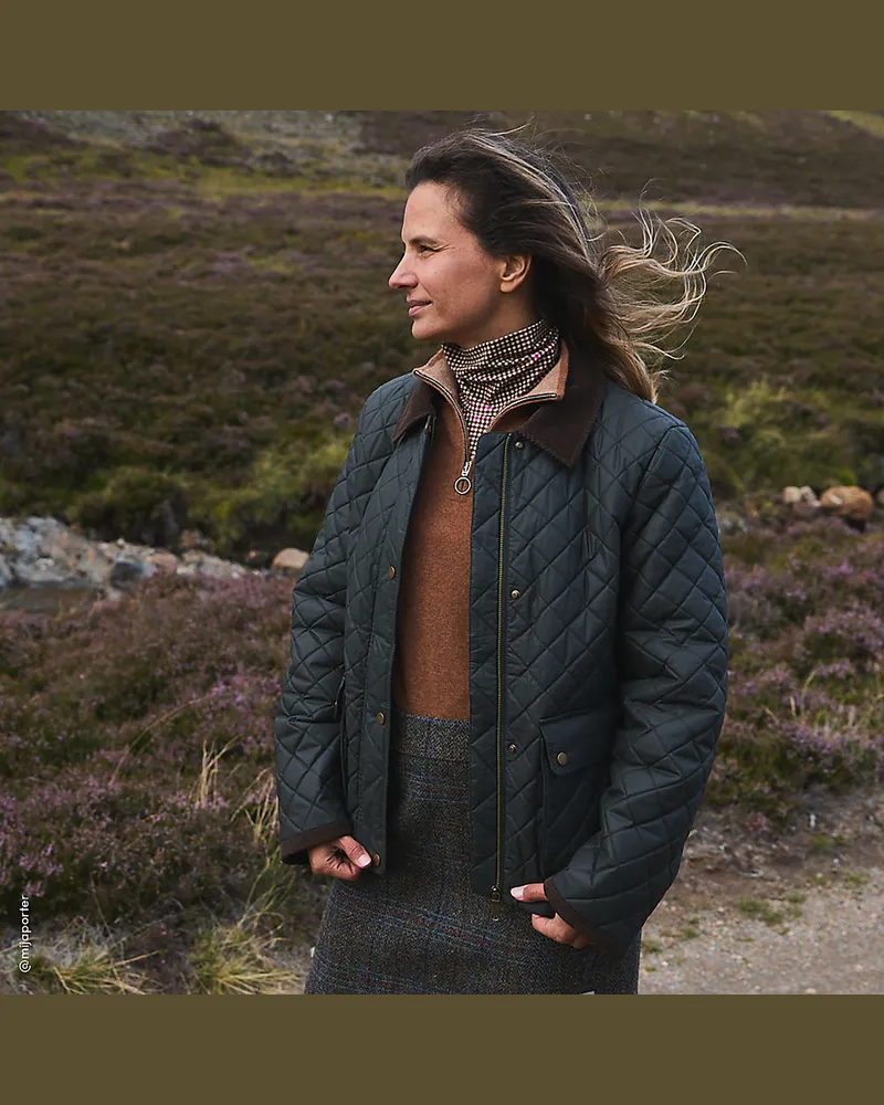 Lands' End Gesteppte Wachsjacke aus Baumwolle, Damen, GrÃ¶ÃŸe regular, GrÃ¼n, Baumwoll-Mischung/Polyester-Mischung, by Grã¼n