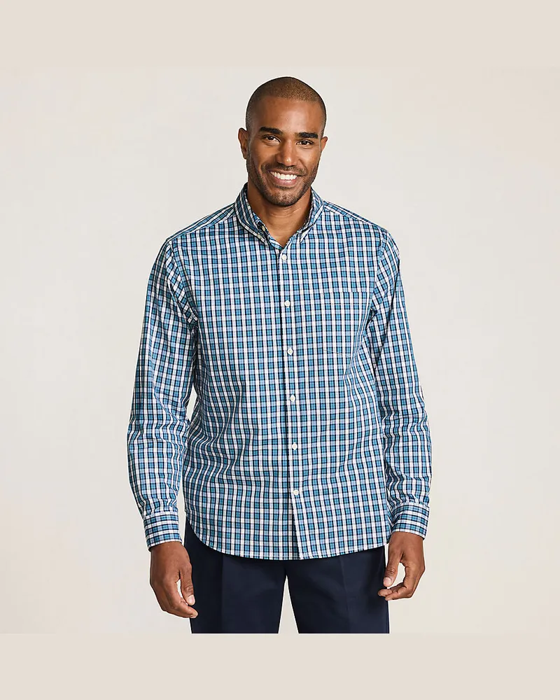 Lands' End Ultimativ-Hemd, Classic Fit, Herren, GrÃ¶ÃŸe regular, GrÃ¼n, Elasthan/Baumwoll-Mischung/Polyester-Mischung, by Grã¼n