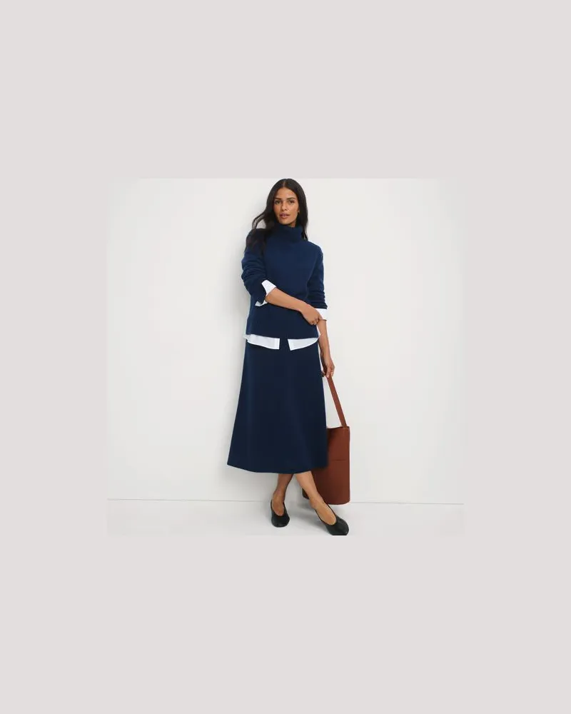 Lands' End Softer Pullover mit Rollkragen, Damen, Größe:32-34 regular, Blau, Polyacryl/Baumwoll-Mischung/Woll-Mischung, by Blau