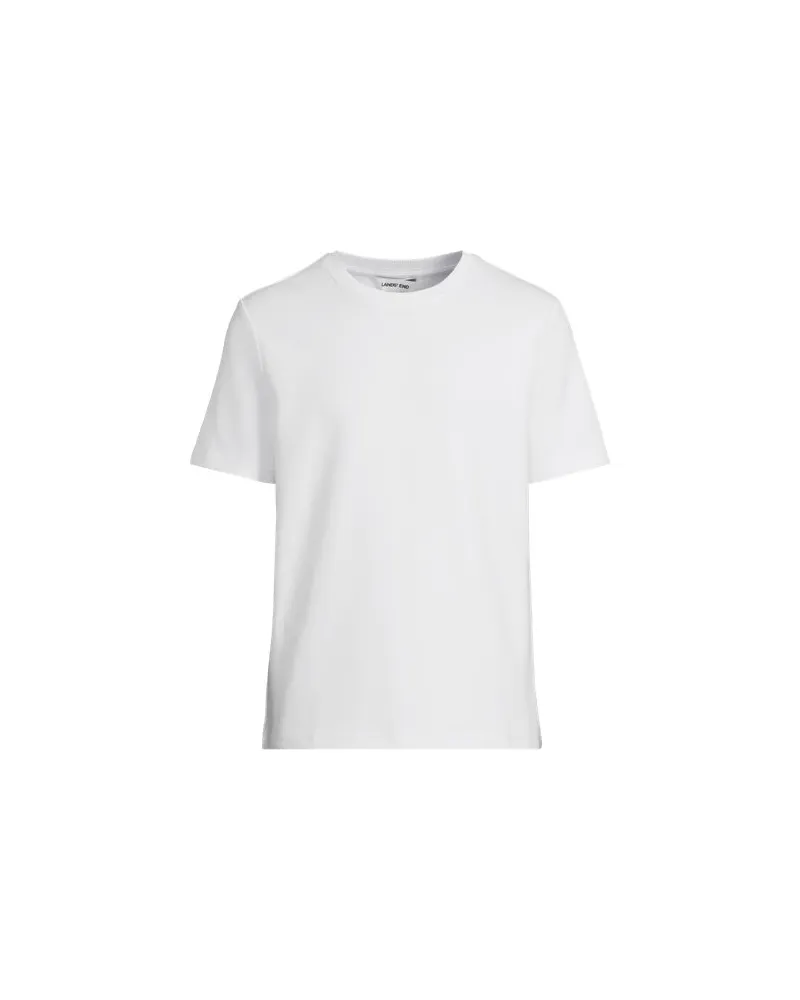 Lands' End Deluxe Soft T-Shirt, Herren, Größe:56-58 regular, Weiß, Baumwolle/Polyester/Baumwoll-Mischung, by Weiß