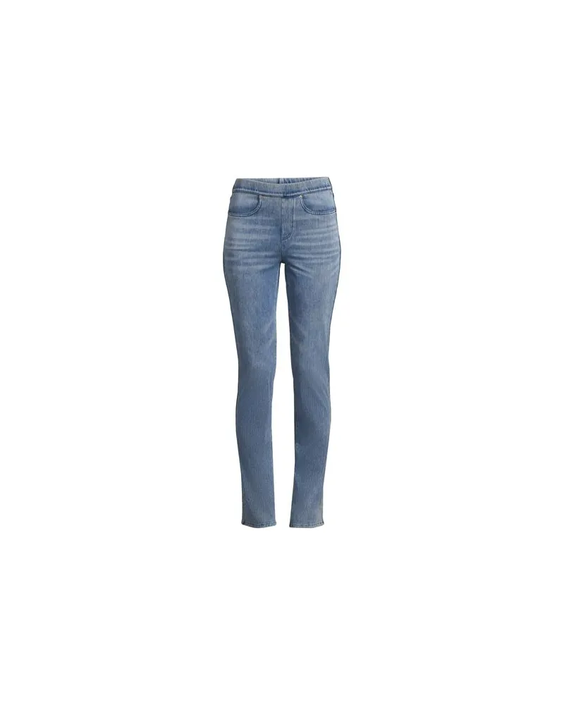 Lands' End Mid Waist Straight Knit Jeans, Damen, Größe plus, Blau, Baumwoll-Mischung/Polyester-Mischung, by Blau