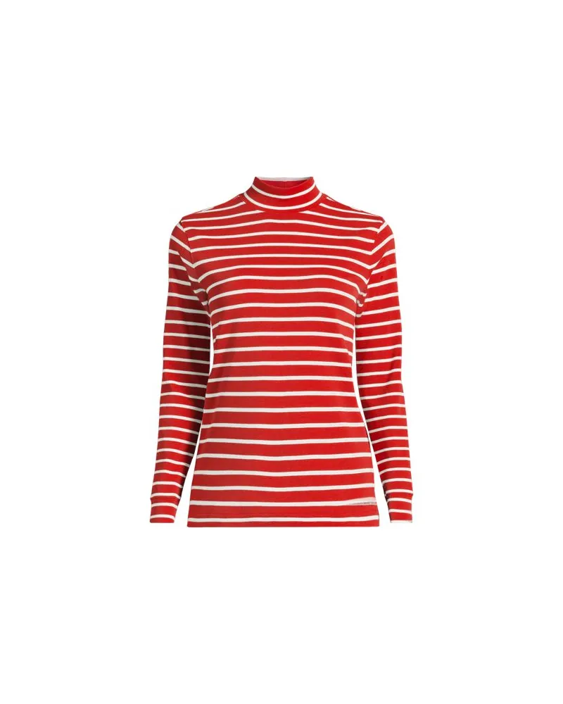 Lands' End Baumwoll-Stehkragenshirt, Damen, Größe regular, Orange, Baumwolle, by Orange