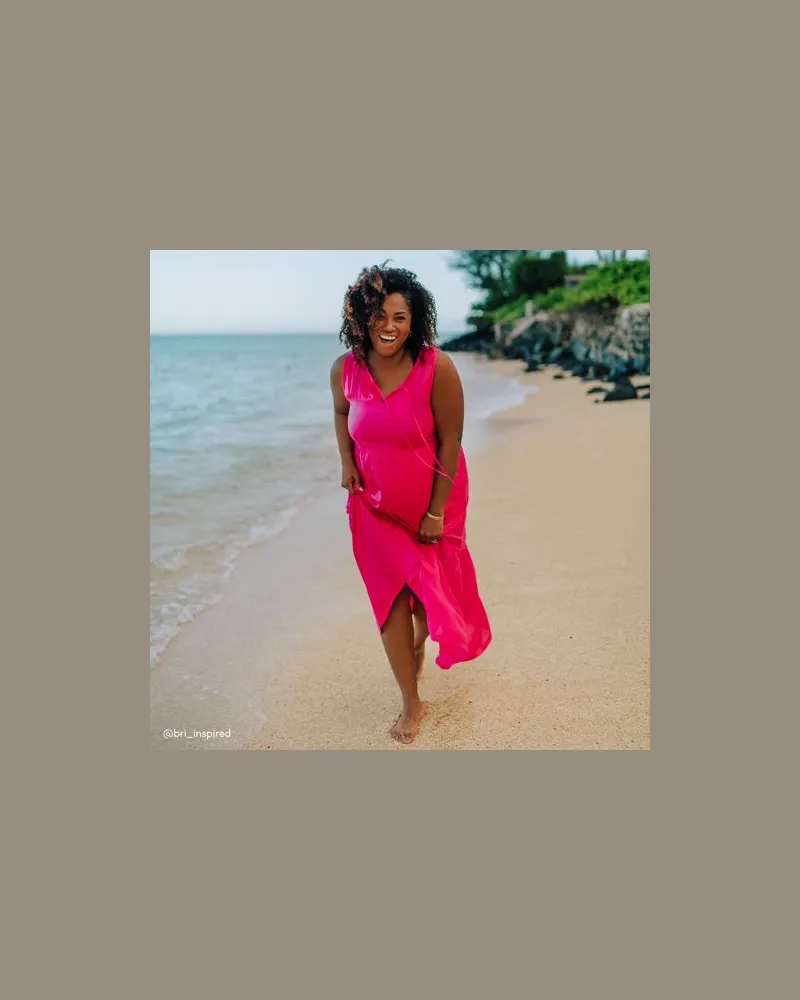 Lands' End Maxi-Strandkleid, Damen, Größe plus, Pink, Baumwolle Modal, by Pink