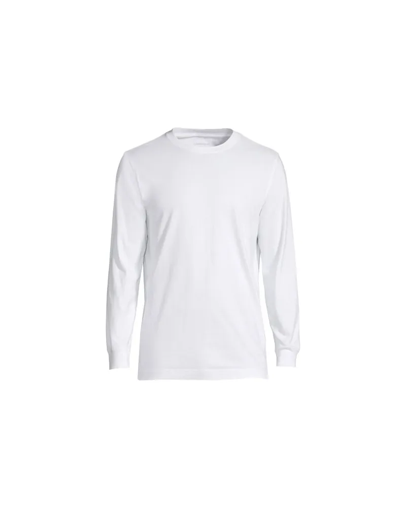 Lands' End Super-T Langarm-Shirt, Classic Fit, Herren, Größe:48-50 tall, Weiß, Baumwolle, by Weiß