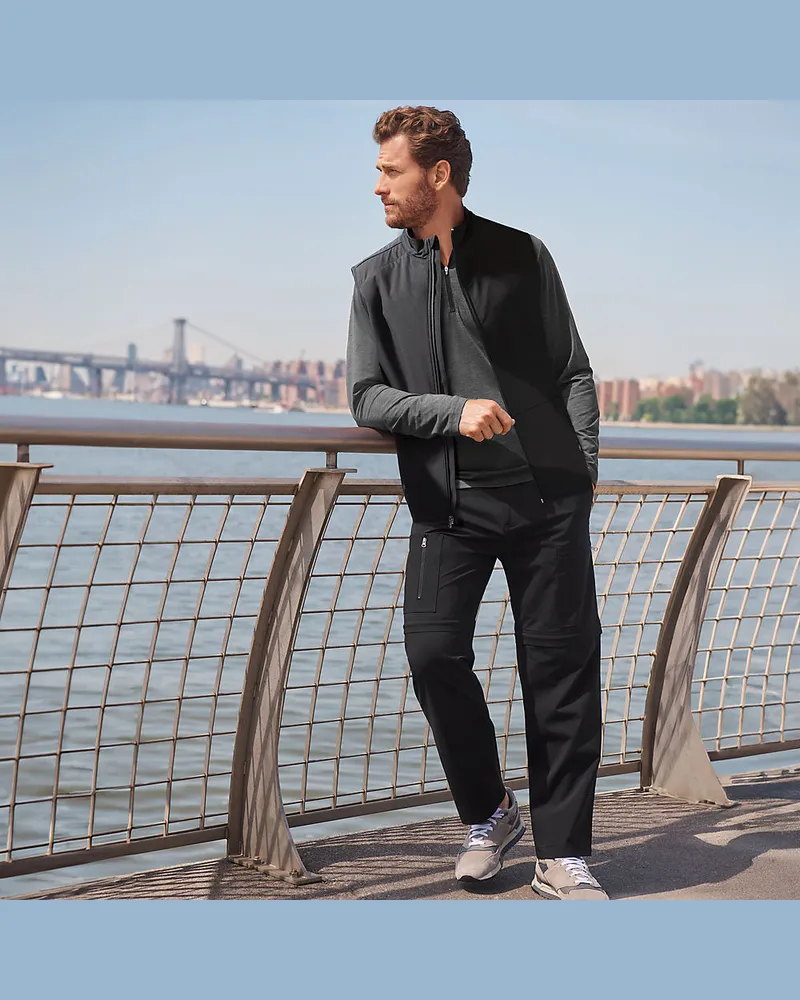 Lands' End Trekking-Weste, Herren, Größe regular, Schwarz, Polyester, by Schwarz