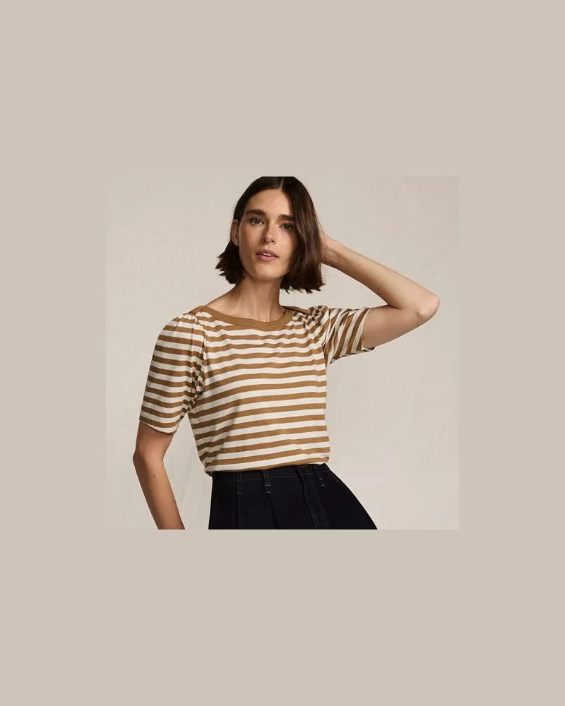 Lands' End Supima-Shirt mit U-Boot-Ausschnitt, Damen, Größe:32-34 regular, Braun, Baumwolle, by Braun