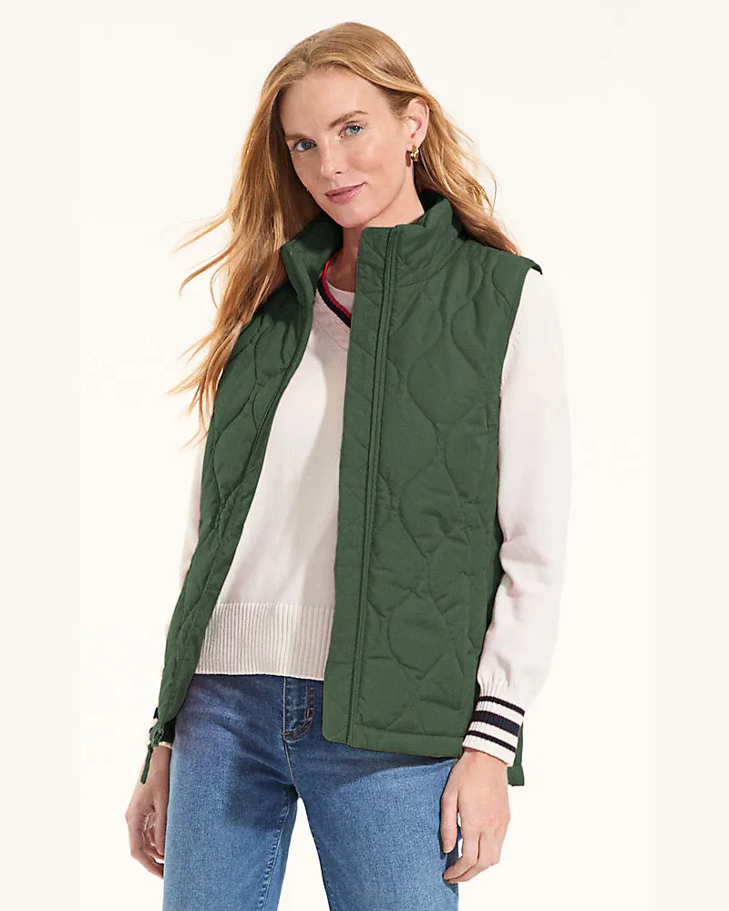 Lands' End Isolierte FeatherFreeâ„¢ Steppweste, Damen, GrÃ¶ÃŸe regular, GrÃ¼n, Polyester, by Grã¼n