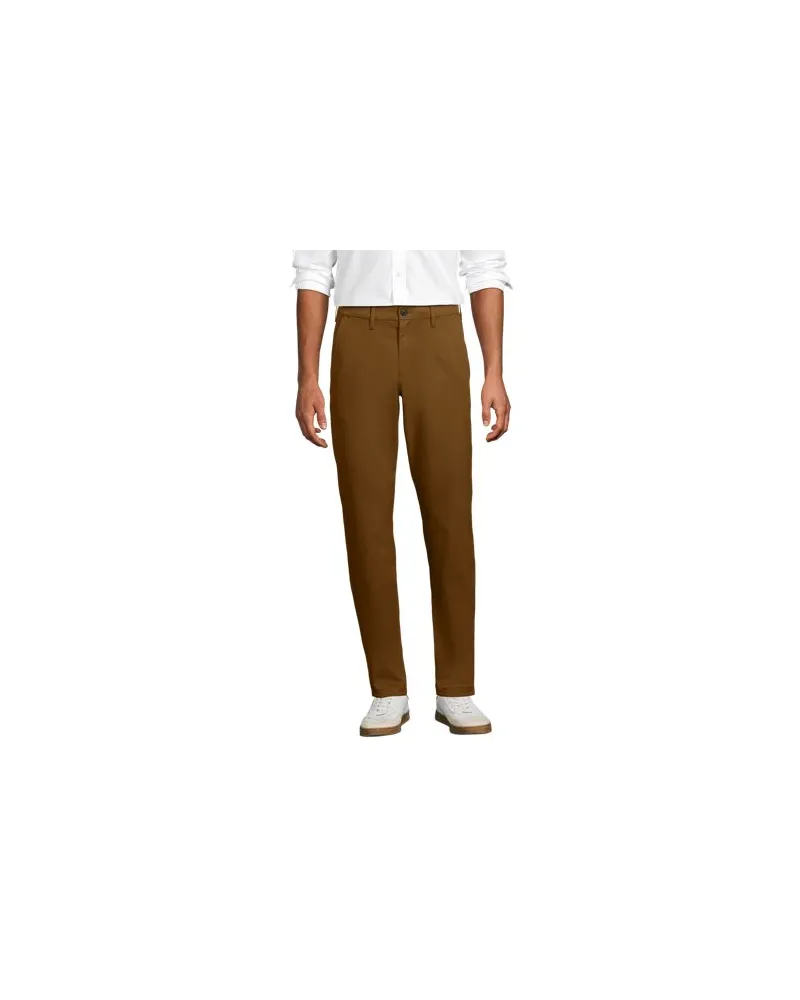 Lands' End Ultimativ-Chino in Wunschlänge, Slim Fit, Herren, Größe regular, Braun, Baumwolle/Elasthan/Polyester, by Braun