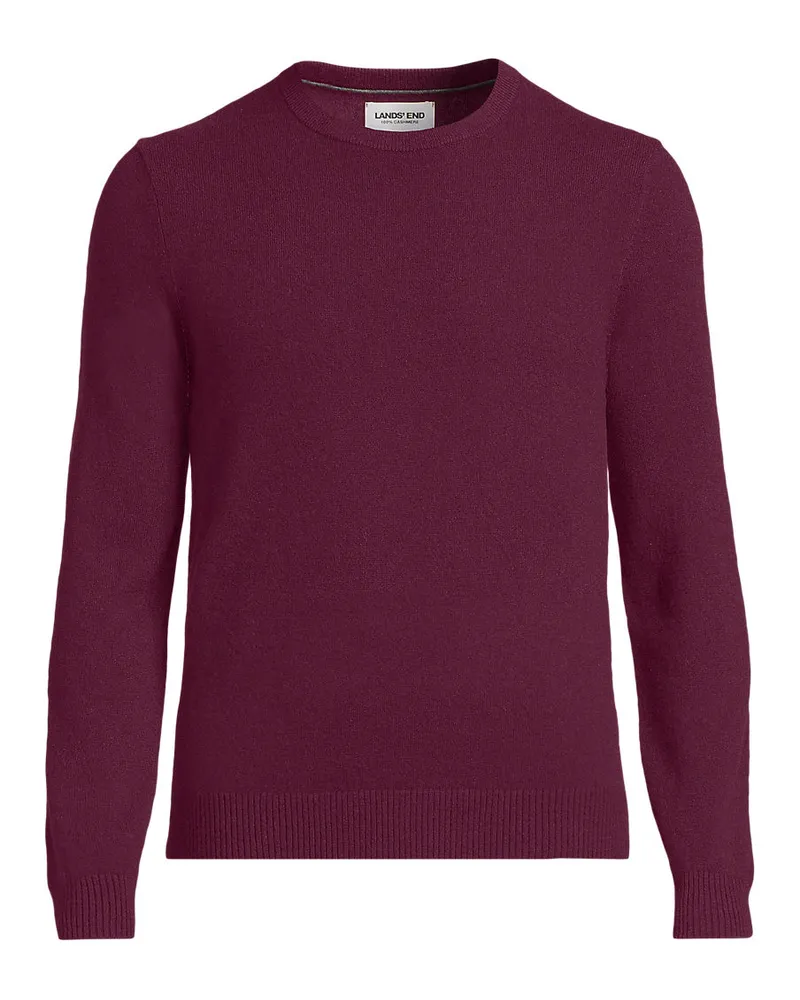 Lands' End Kaschmirpullover mit rundem Ausschnitt, Herren, Größe tall, Rot, Kaschmir, by Rot