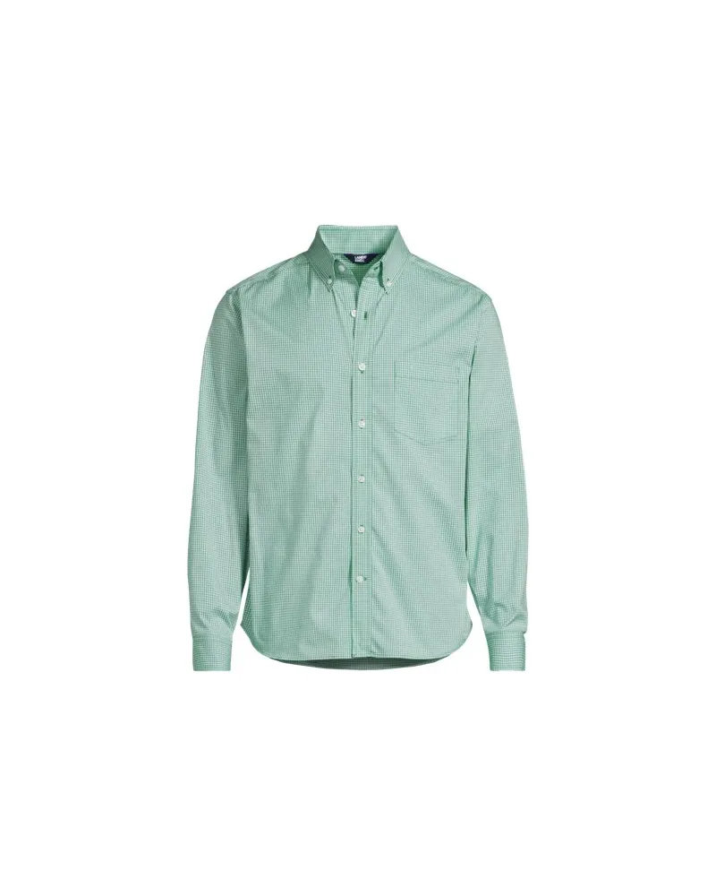 Lands' End Ultimativ-Hemd, Tailored Fit, Herren, Größe regular, Grün, Elasthan/Baumwoll-Mischung/Polyester-Mischung, by Grün