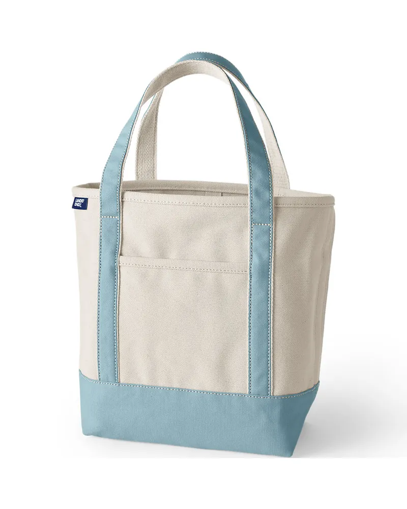 Lands' End Mittelgroße offene Canvas-Tasche, Damen, Größe:null regular, Weiß, Baumwolle, by Weiß