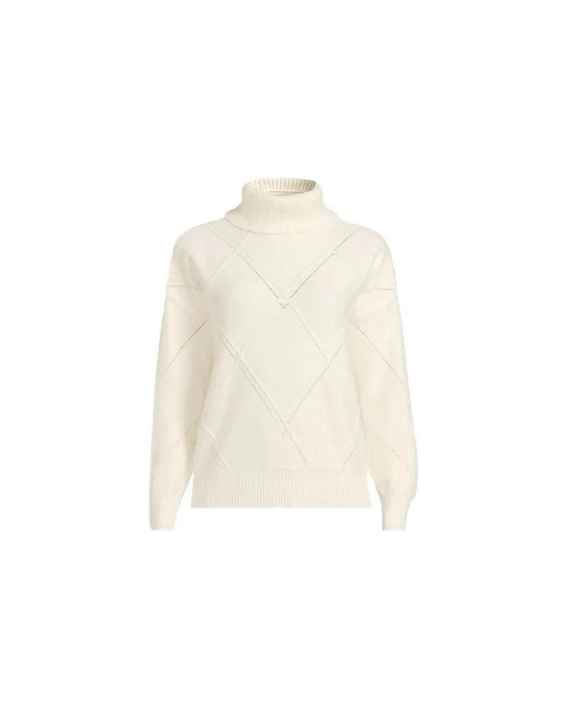 Lands' End Rollkragenpullover Silk Touch, Damen, Größe:40-42 regular, Weiß, Polyester/Nylon/Viskose, by Weiß