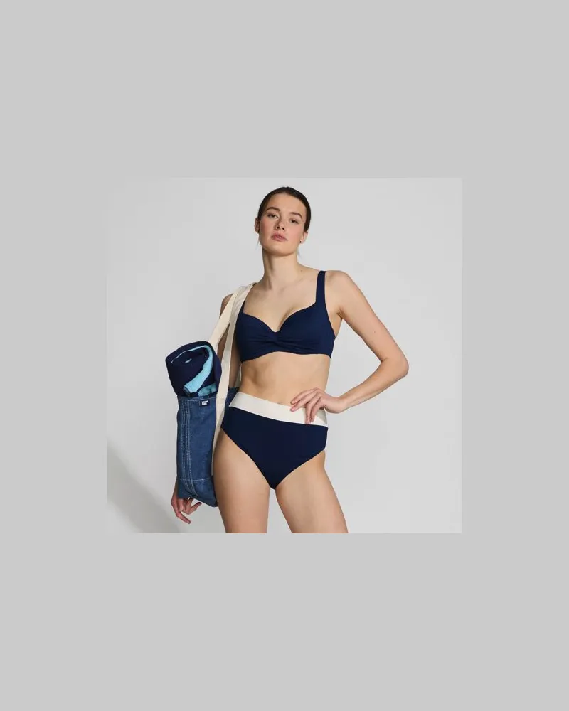 Lands' End Wendbare Bikinihose mit extra hohem Beinausschnitt, High Waist, Damen, Größe:32-34 regular, Weiß, Elasthan/Polyester, by Weiß