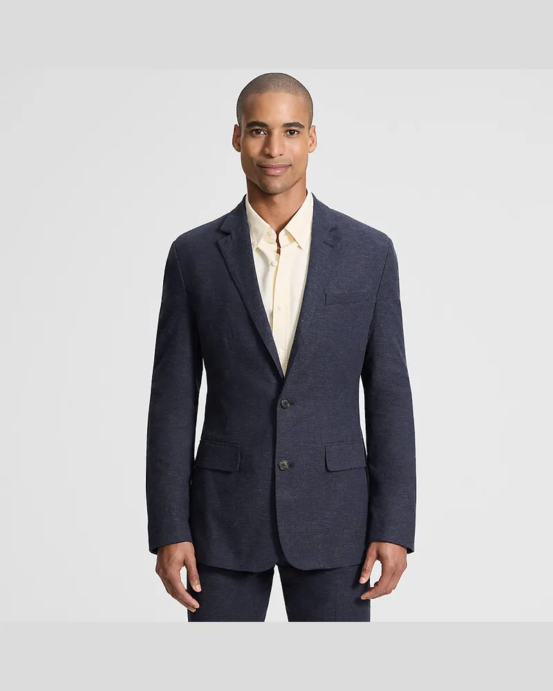 Lands' End Classic Fit Blazer aus Leinenmix, Herren, Größe regular, Blau, Leinen/Baumwoll-Mischung/Viskose-Mischung, by Blau