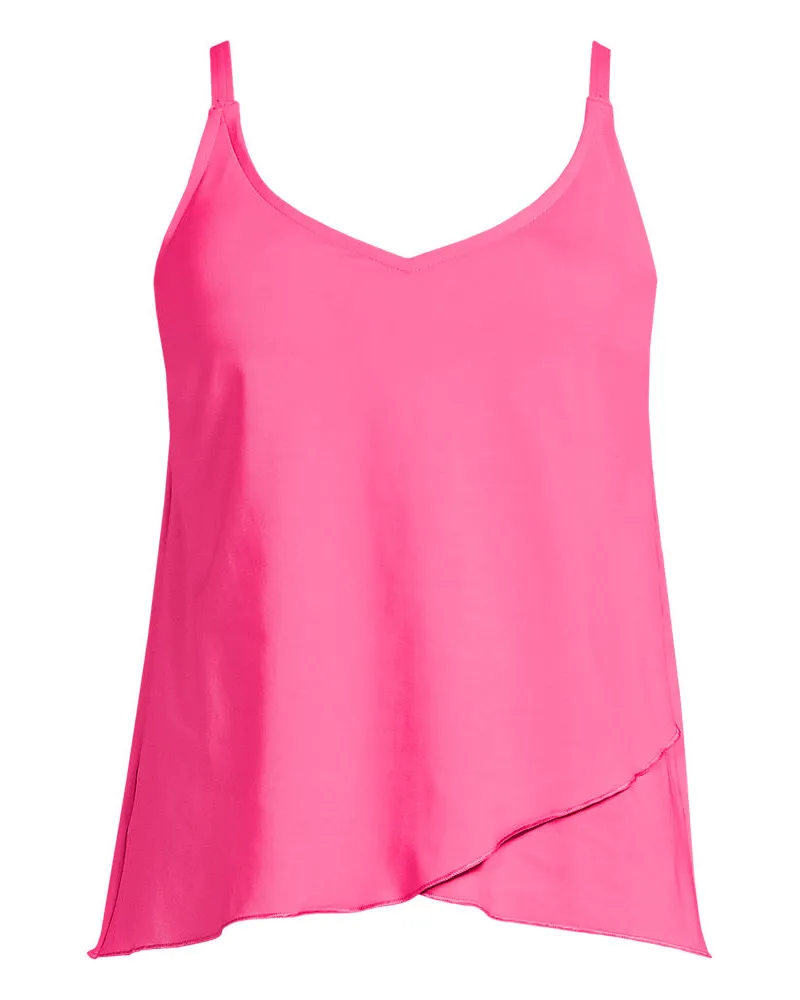 Lands' End Tankinitop mit Tulpensaum chlorresistent, Damen, Größe plus, Pink, Nylon-Mischung, by Pink