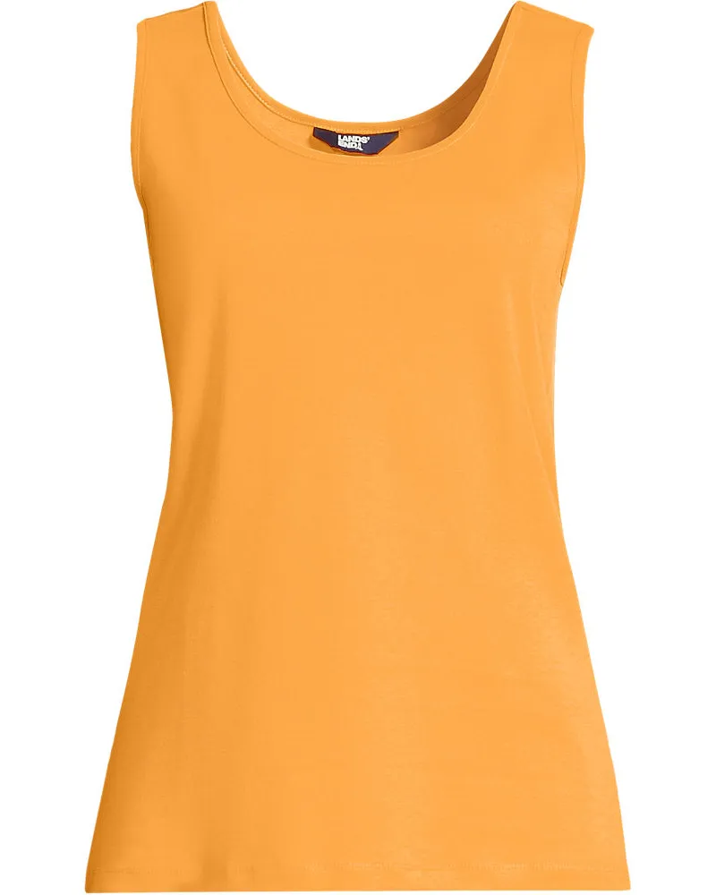 Lands' End Ärmelloses Top aus Baumwolle, Damen, Größe regular, Orange, Baumwolle, by Orange