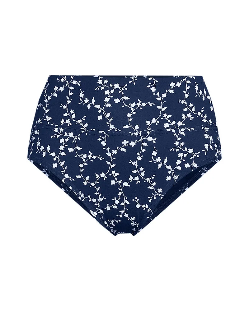 Lands' End Bikinihose zum Umschlagen, High Waist,, Damen, Größe plus, Blau, Elasthan/Nylon-Mischung, by Blau