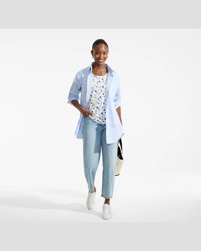 Lands' End Shirt aus Baumwolle/Modal-Mix mit Ballett-Ausschnitt, Damen, GrÃ¶ÃŸe petite, WeiÃŸ, Baumwolle Modal, by Weiãÿ