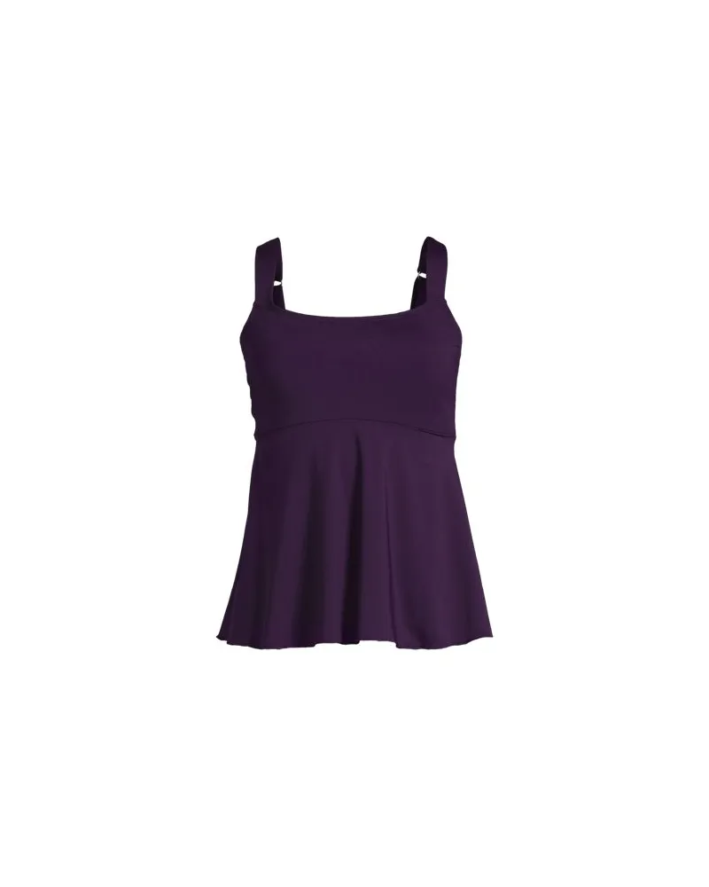 Lands' End Ausgestelltes Tankinitop mit U-Ausschnitt, Damen, Größe:32-34 regular, Lila, Elasthan/Polyester-Mischung/Nylon-Mischung, by Lila