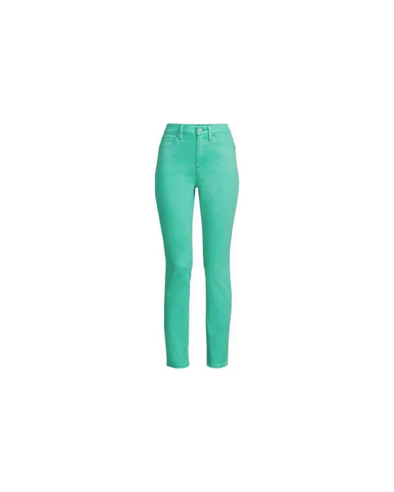 Lands' End Slim Fit Öko Jeans High Waist, Damen, Größe plus, Grün, Elasthan/Baumwoll-Mischung/Polyester-Mischung, by Grün