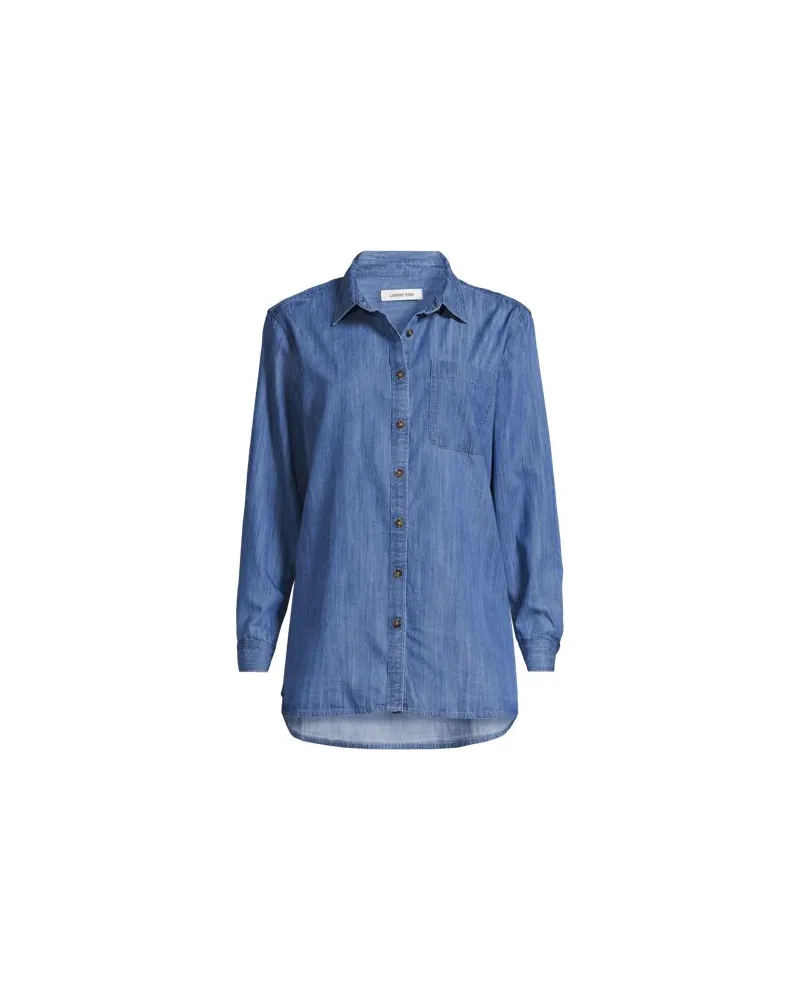 Lands' End Jeansbluse aus Lyocell-Mix, Damen, Größe plus, Blau, by Blau
