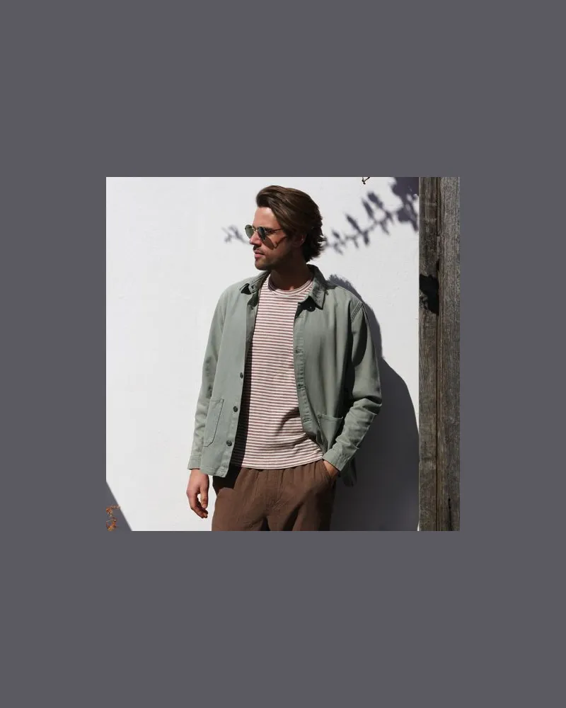 Lands' End Soft Comfort Hemdjacke im Leinenmix, Herren, Größe regular, Grün, Baumwolle/Leinen/Baumwoll-Mischung, by Grün