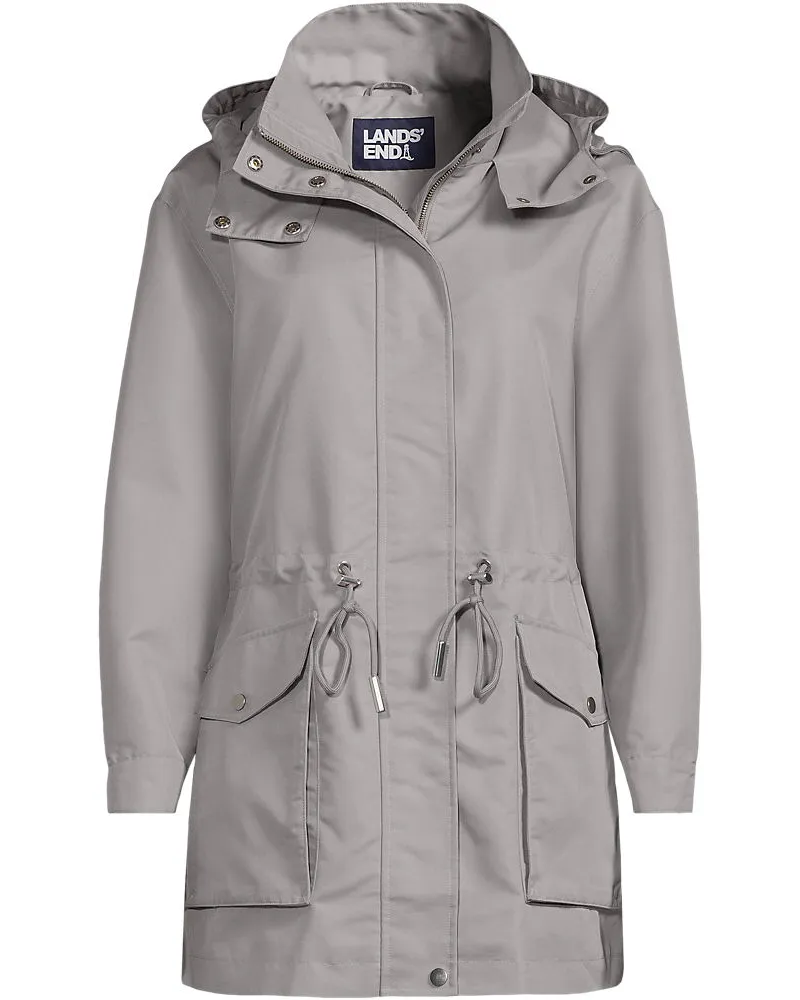 Lands' End Wasserabweisende Soft Touch Jacke aus Baumwollmix, Damen, Größe regular, Grün, by Grün
