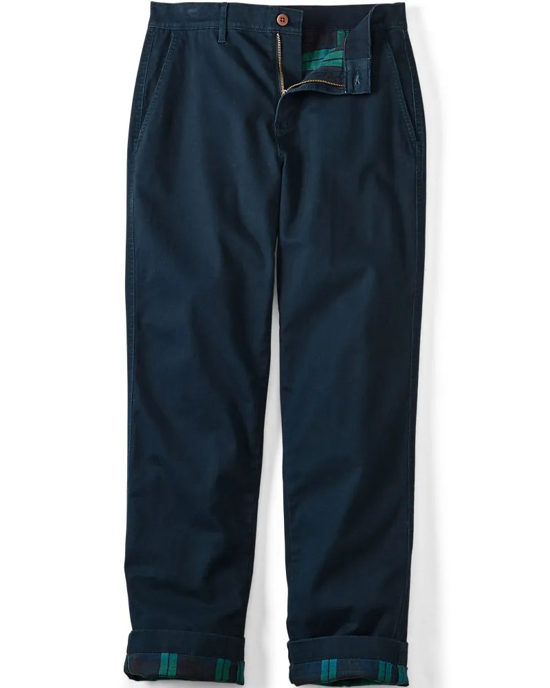 Lands' End Gefütterte Chino mit Komfortbund, Herren, Größe regular, Blau, Elasthan/Baumwoll-Mischung, by Blau