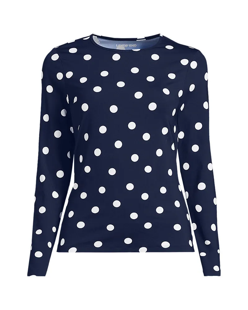 Lands' End Schnelltrocknendes UPF 50 Sonnenschutz-Badeshirt, Damen, Größe plus, Blau, Nylon-Mischung, by Blau