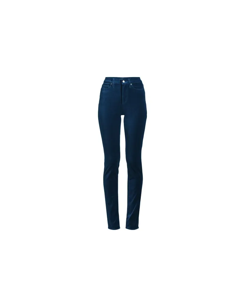 Lands' End Slim Fit Samthose High Waist, Damen, Größe regular, Blau, Baumwoll-Mischung, by Blau