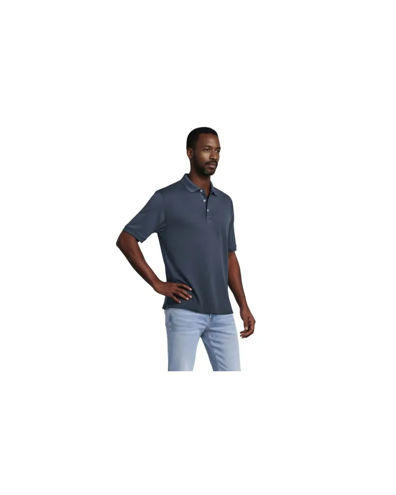 Lands' End Supima Kurzarm-Polo, Classic Fit, Herren, Größe:60 tall, Blau, Baumwolle, by Blau