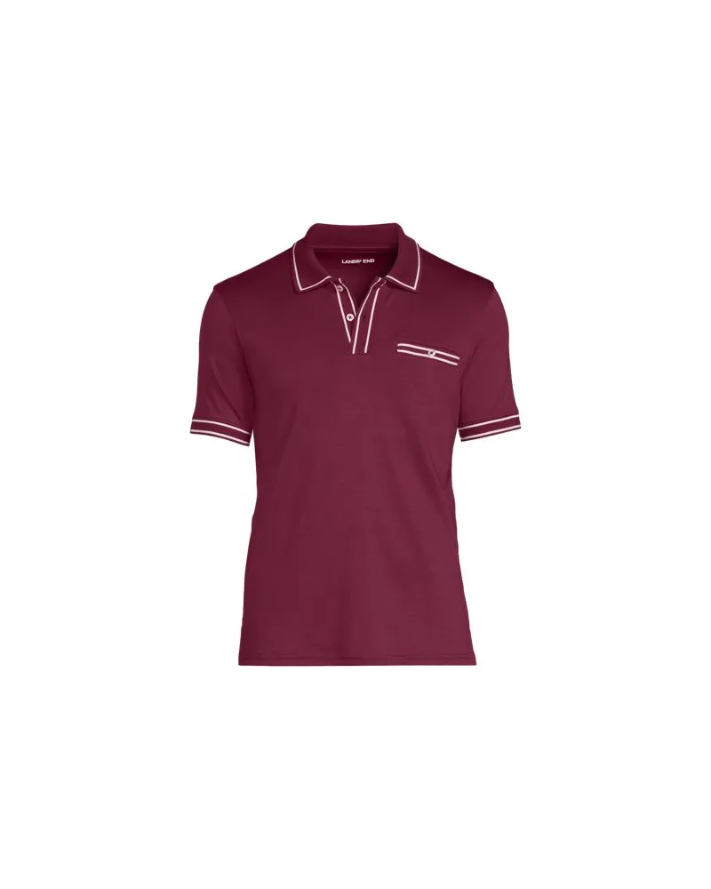 Lands' End Supima Poloshirt mit Brusttasche, Herren, Größe:56-58 regular, Rot, Baumwolle, by Rot