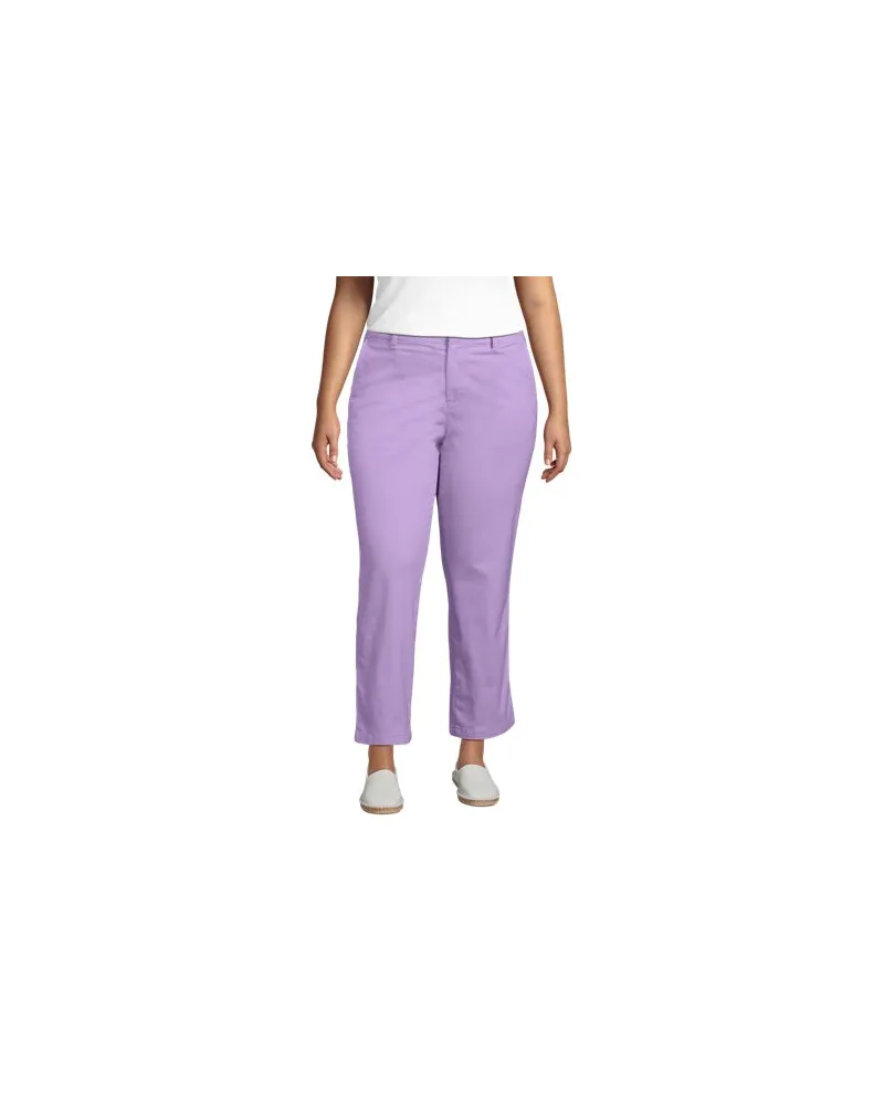 Lands' End 7/8-Chinos mit geradem Bein Mid Waist, Damen, Größe plus, Lila, by Lila