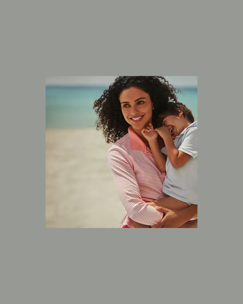 Lands' End Supima-Poloshirt mit 3/4-Ärmeln, Damen, Größe plus, Pink, Baumwolle, by Pink
