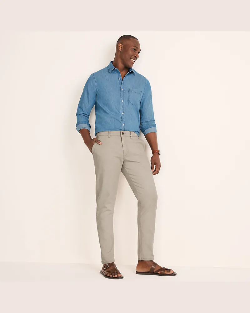 Lands' End Straight Fit Chinos mit Textur, Herren, Größe:48-50 regular, Weiß, Baumwolle/Lyocell (Viskose)/Baumwoll-Mischung, by Weiß