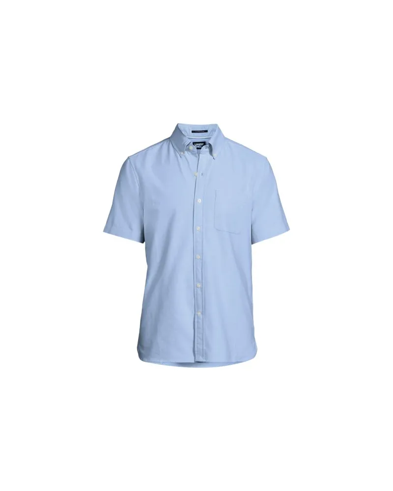 Lands' End Oxford-Kurzarmhemd Sail Rigger, Herren, Größe:48-50 regular, Blau, Baumwolle, by Blau