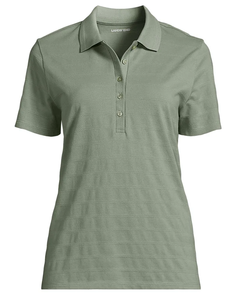 Lands' End PiquÃ©-Poloshirt, Damen, GrÃ¶ÃŸe plus, GrÃ¼n, Baumwolle, by Grã¼n