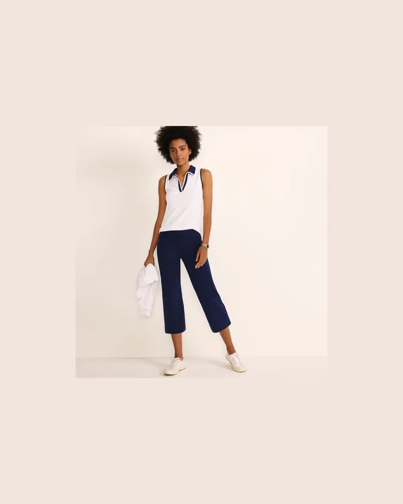 Lands' End Stretch-Freizeithose in 3/4-Länge, Damen, Größe:44-46 regular, Blau, Baumwoll-Mischung, by Blau