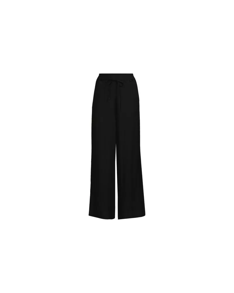 Lands' End Weite Ready to Go Schlupfhose mit Bändchenzug, Damen, Größe regular, Schwarz, Nylon/Viskose, by Schwarz