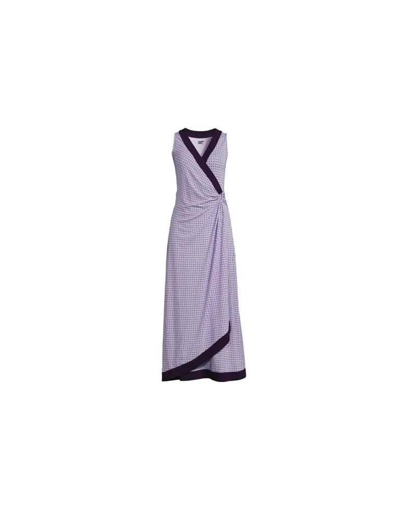 Lands' End Ärmelloses Maxi-Wickelkleid aus Baumwolle/Modal-Mix, Damen, Größe plus, Lila, Baumwolle Modal, by Lila