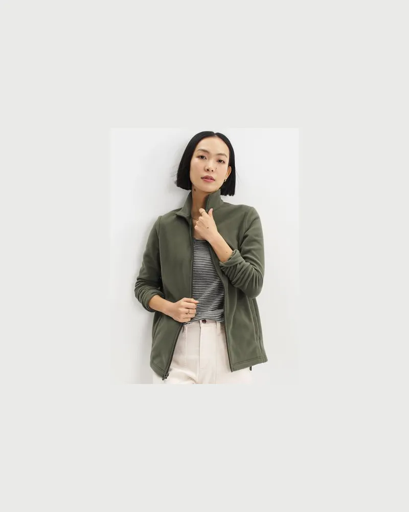 Lands' End Anyweather Fleece-Jacke, Damen, Größe petite, Grün, Polyester, by Grün