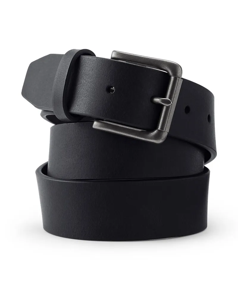 Lands' End Ledergürtel im Vintage-Stil, Herren, Größe regular, Schwarz, Leder, by Schwarz